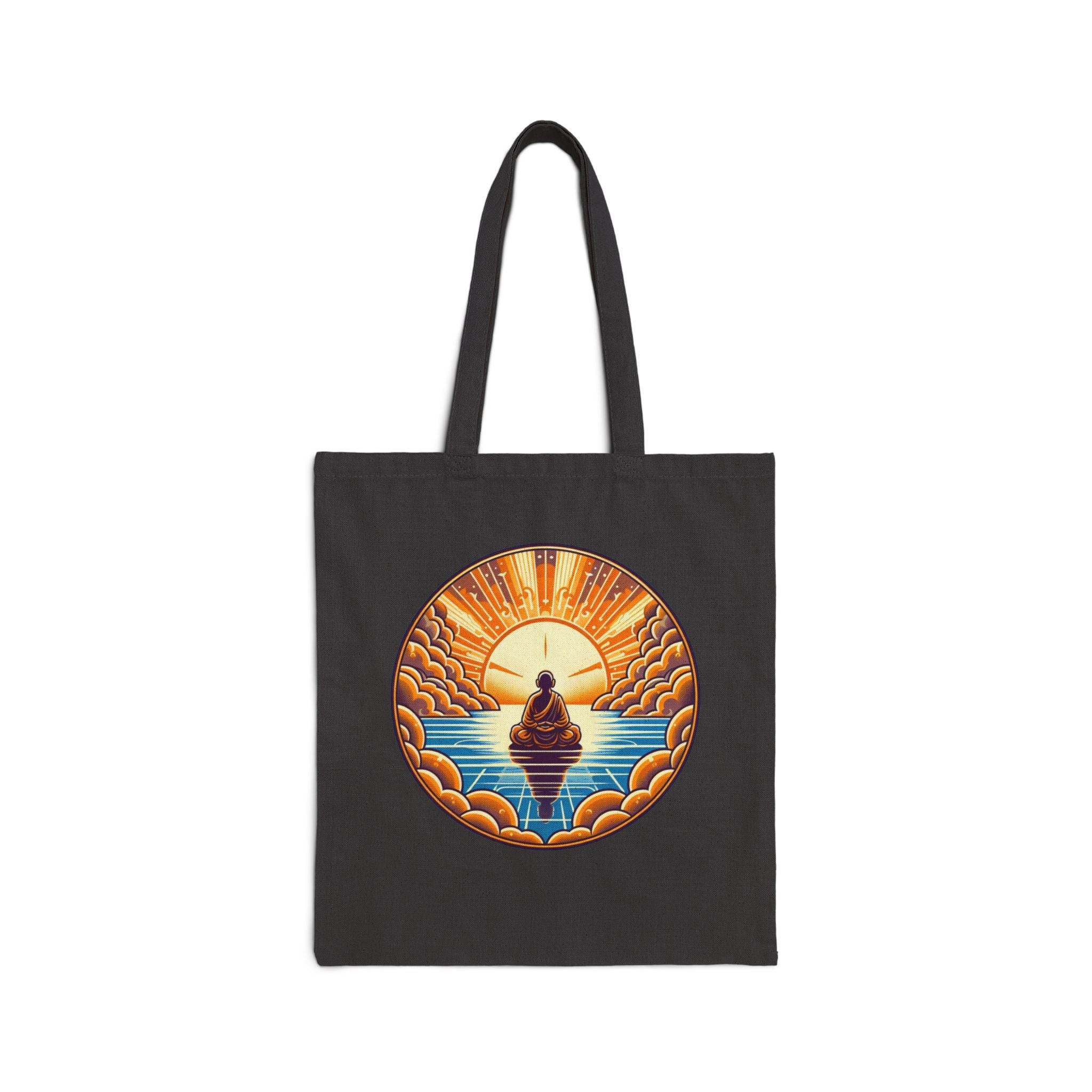 Golden Sunrise Meditation Cotton Canvas Tote Bag | Eco-Friendly & Stylish