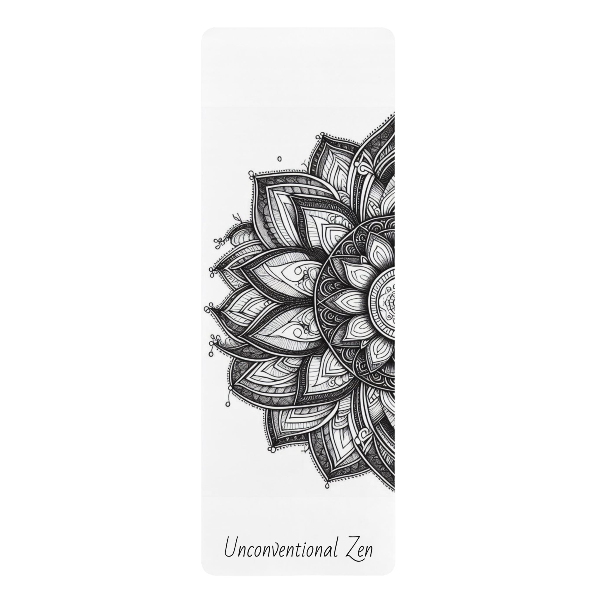 Unconventional Zen Half Mandala Rubber Yoga Mat - Non-Slip, Stylish Design for Mindful Practice