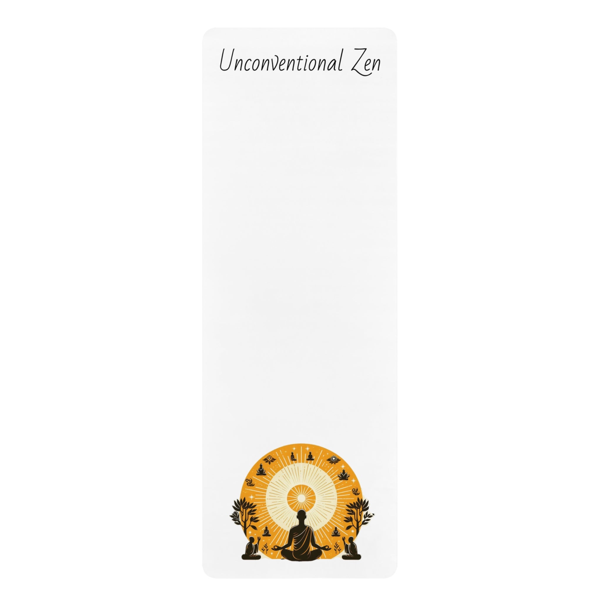 Unconventional Zen Golden Meditation Rubber Yoga Mat - Inspiring Mindfulness & Relaxation