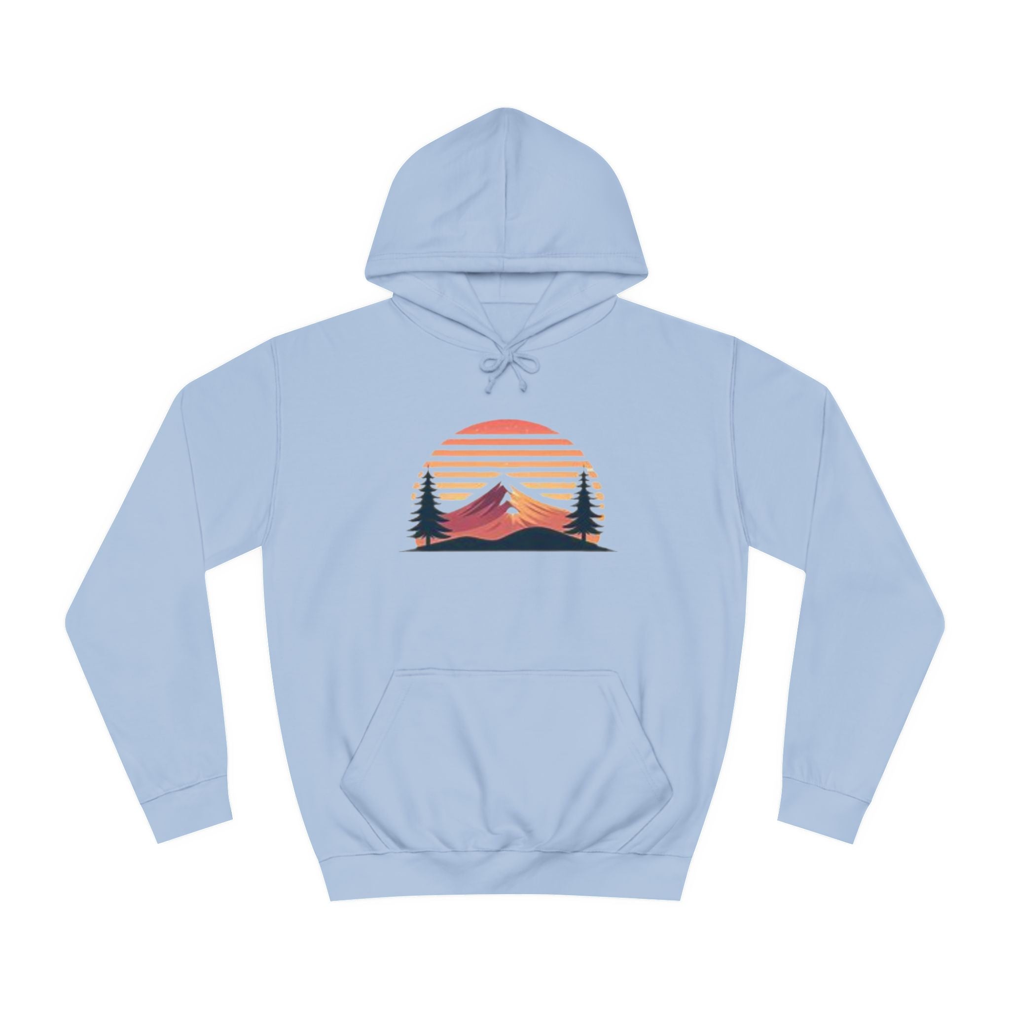 Vintage Mountain Sunset Unisex College Hoodie