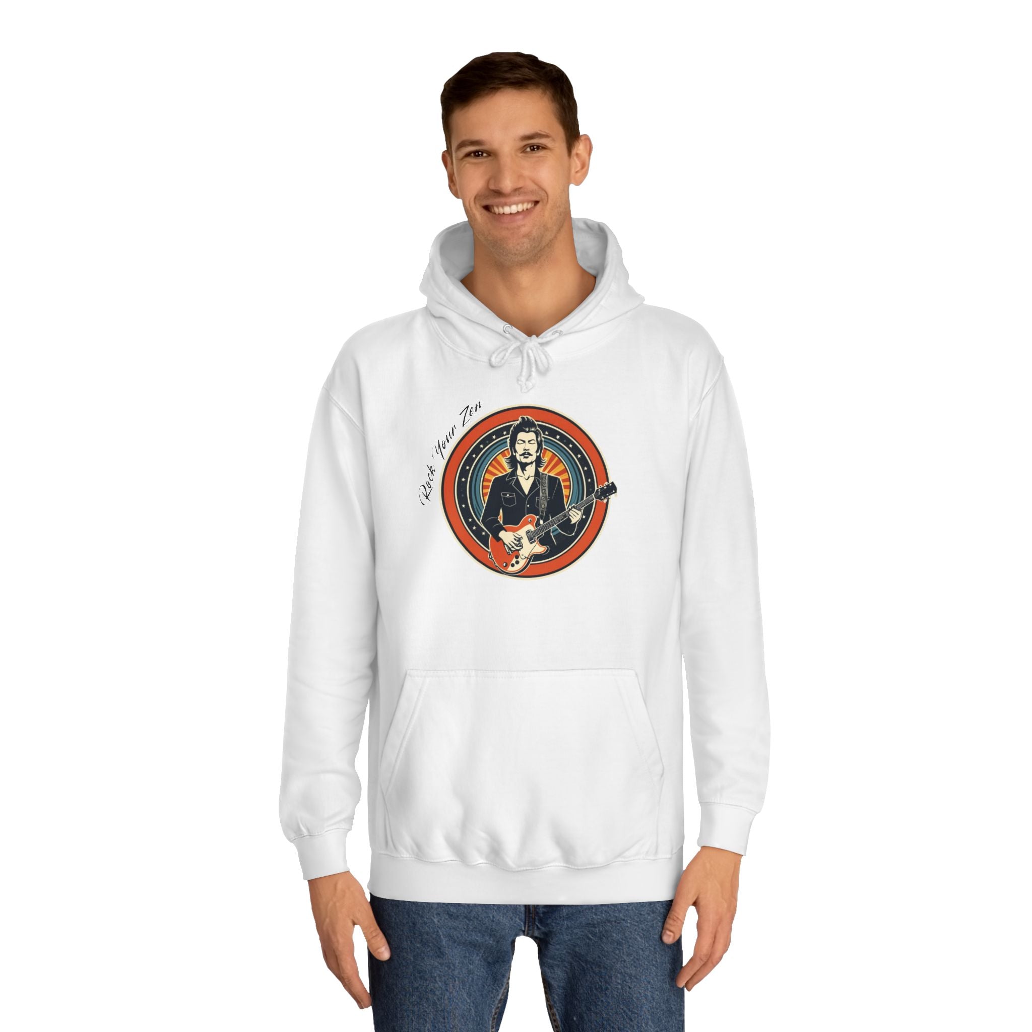 Rock Your Zen-Unisex College Hoodie - Music Lover's Fashion