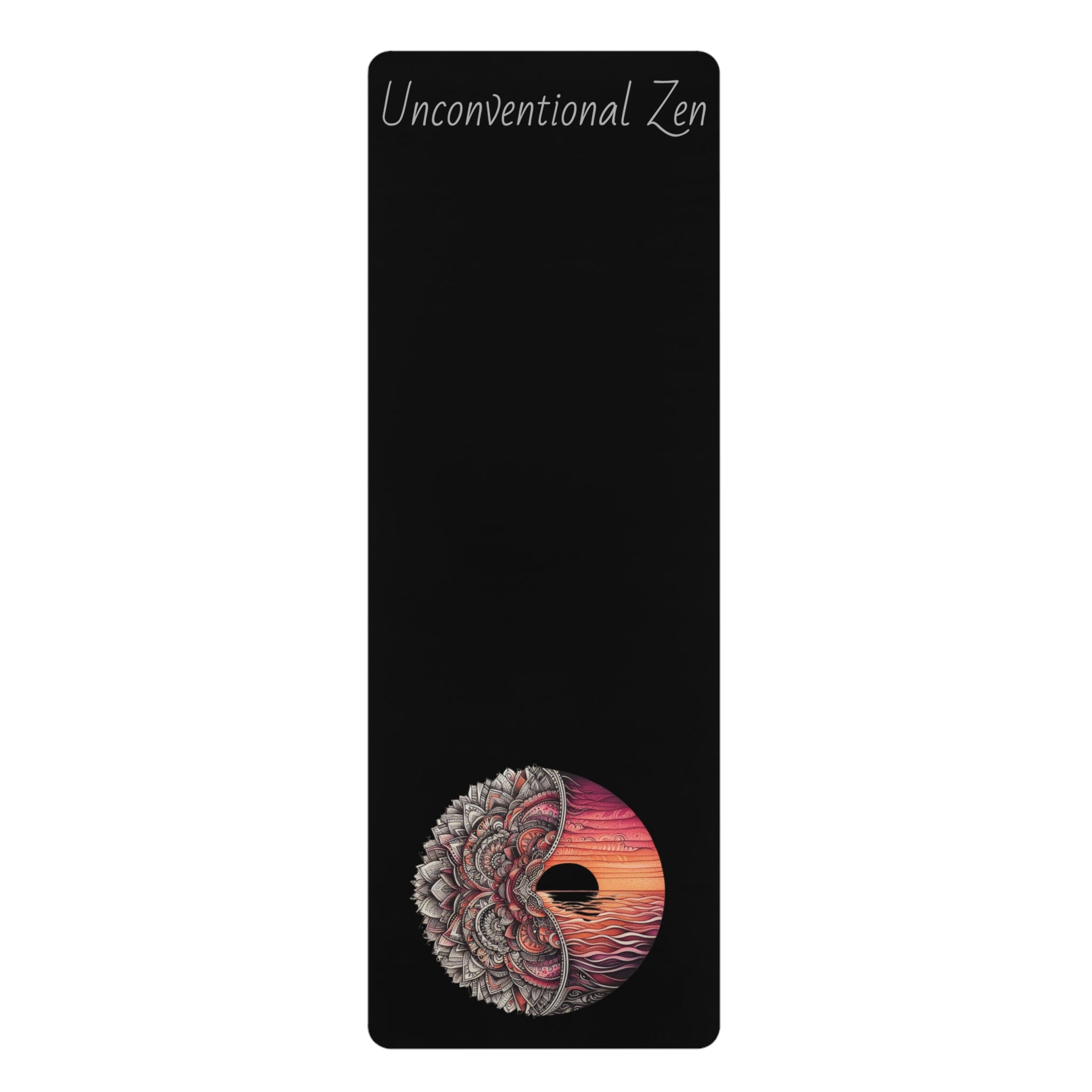 Unconventional Zen Ocean Sunset Mandala Rubber Yoga Mat - Inspiring Mindfulness & Relaxation