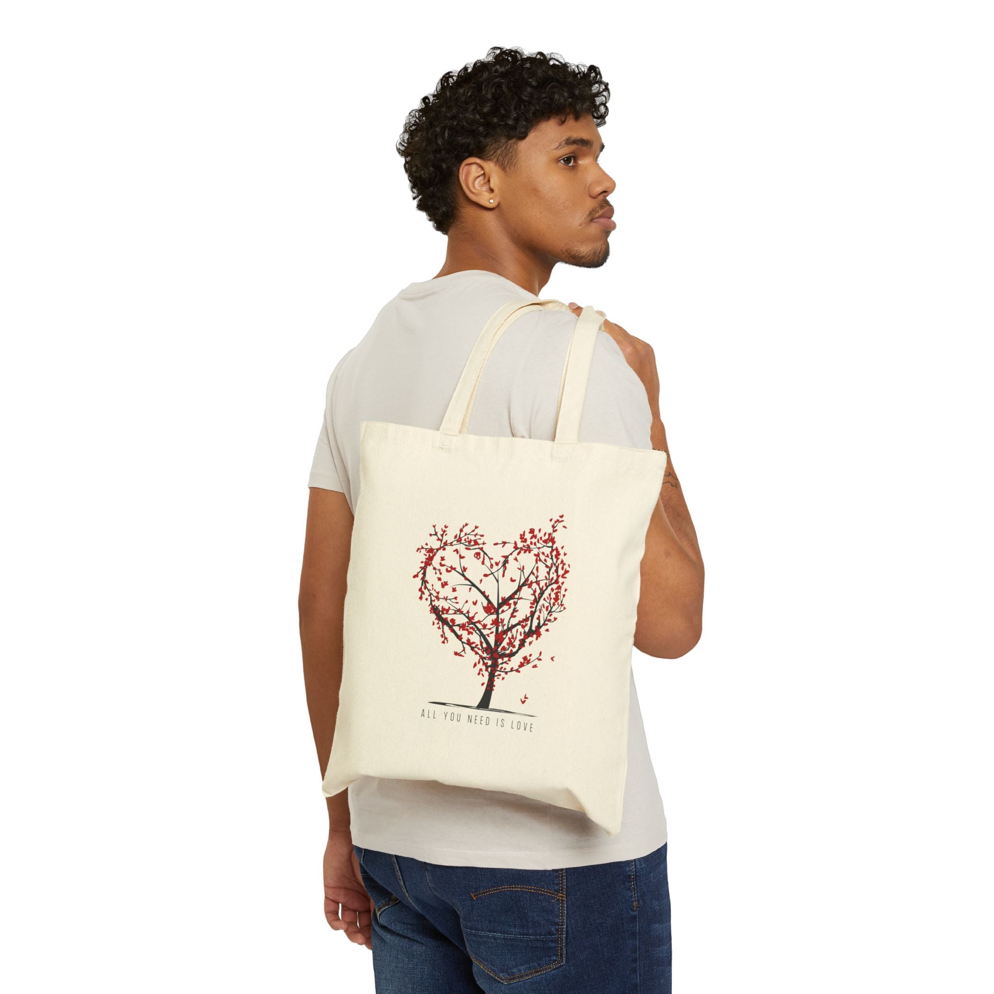 All You Need Is Love Cotton Canvas Tote Bag - "All You Need is Love"