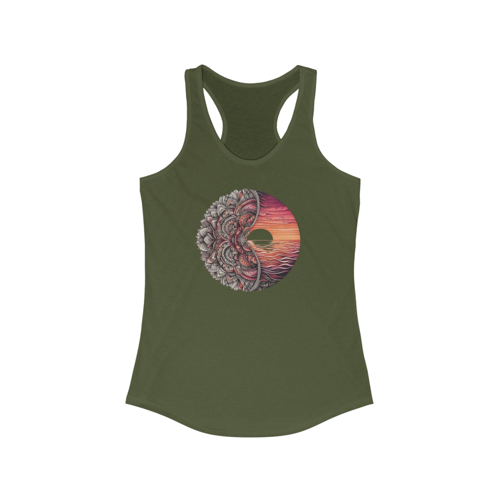 Ocean Sunset Mandala Women's Racerback Tank