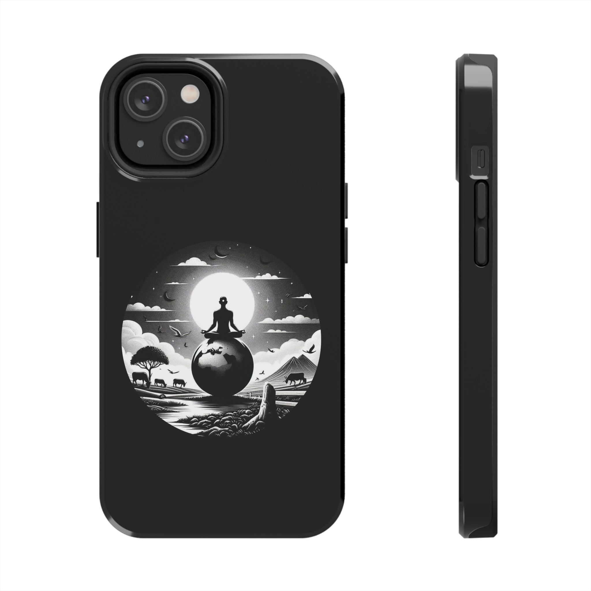 Global Stillness - Tough Phone Case - Black & White Design