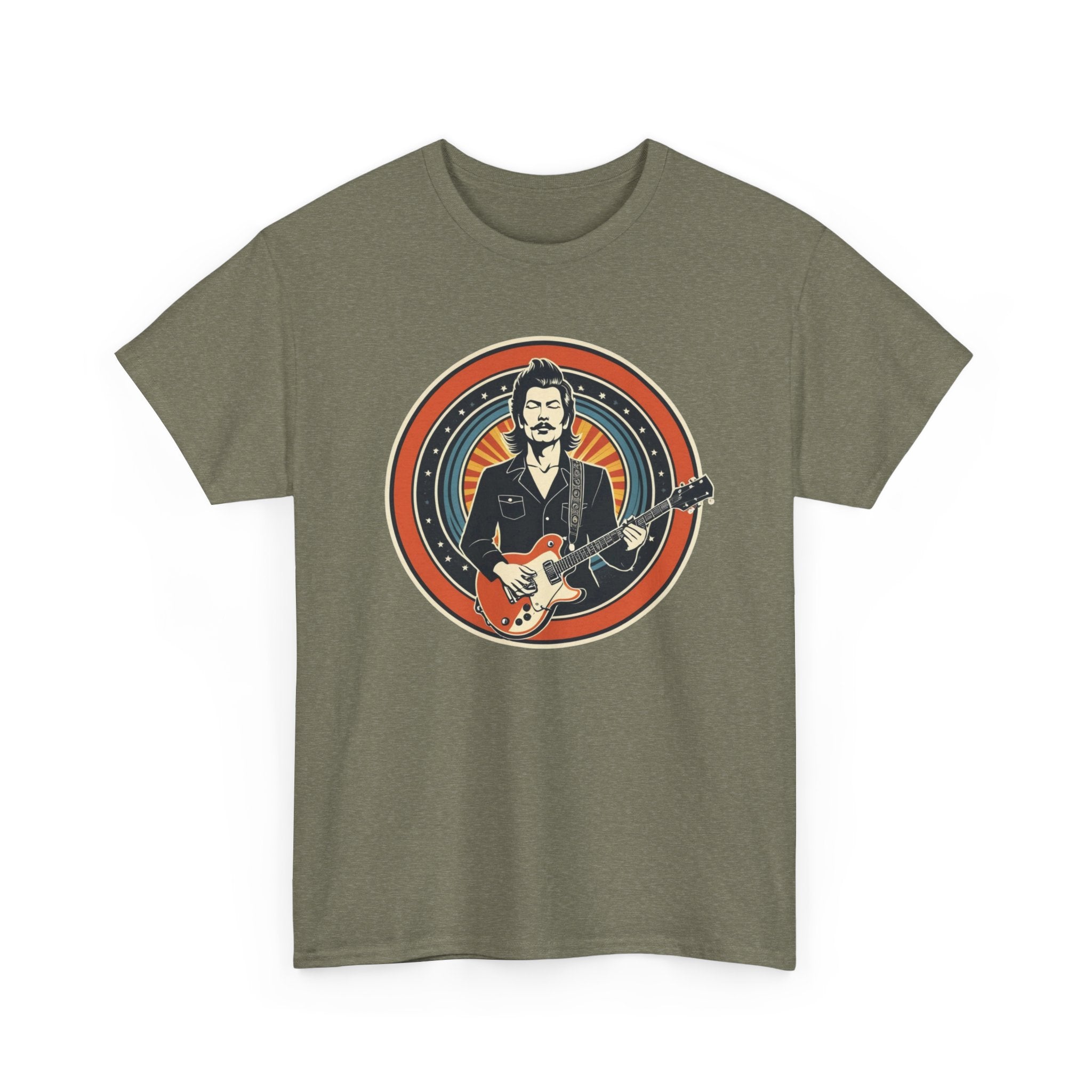 Vintage Guitarist Unisex Heavy Cotton Tee - Music Lover's Apparel