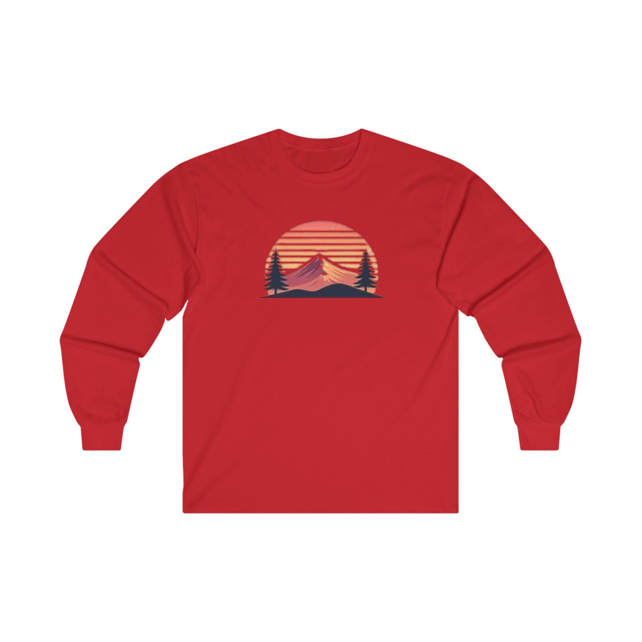 Mountain Sunset Long Sleeve Tee - Perfect for Nature Lovers