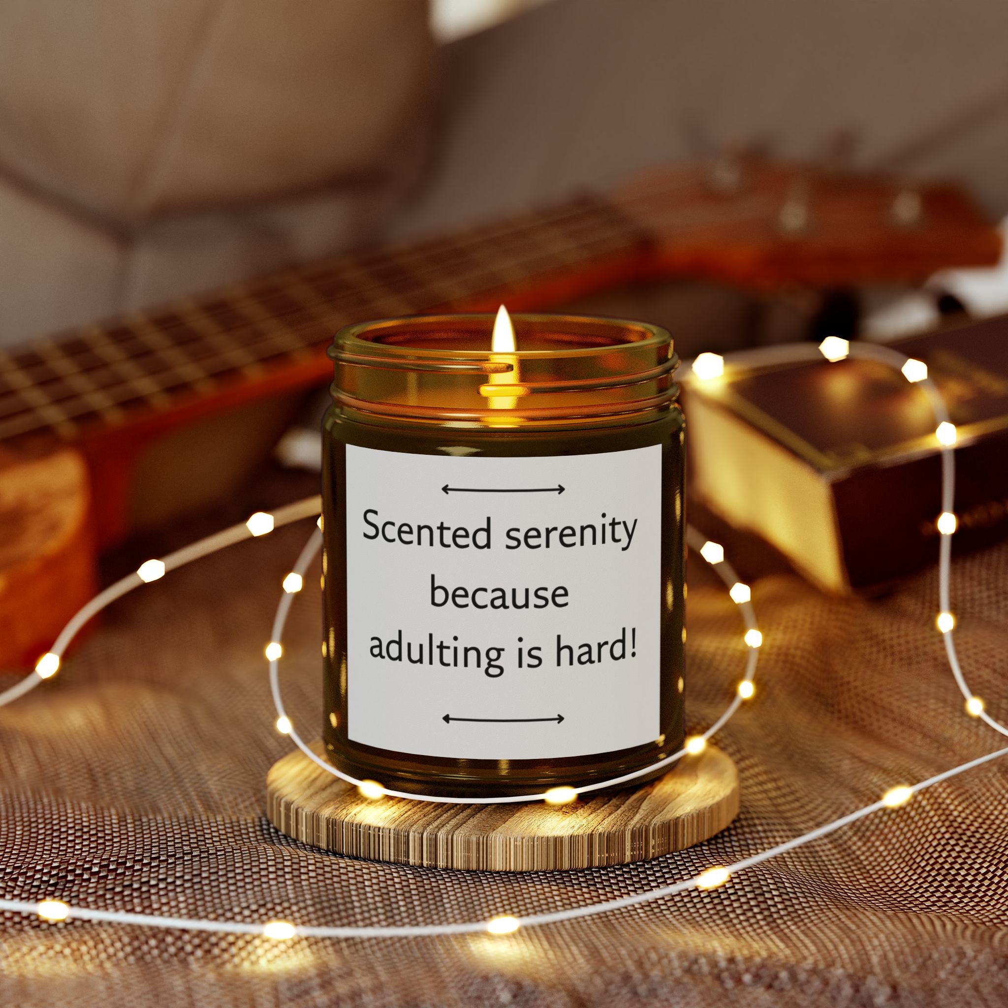 "Scented serenity because adulting is hard" candle (4oz, 9oz)