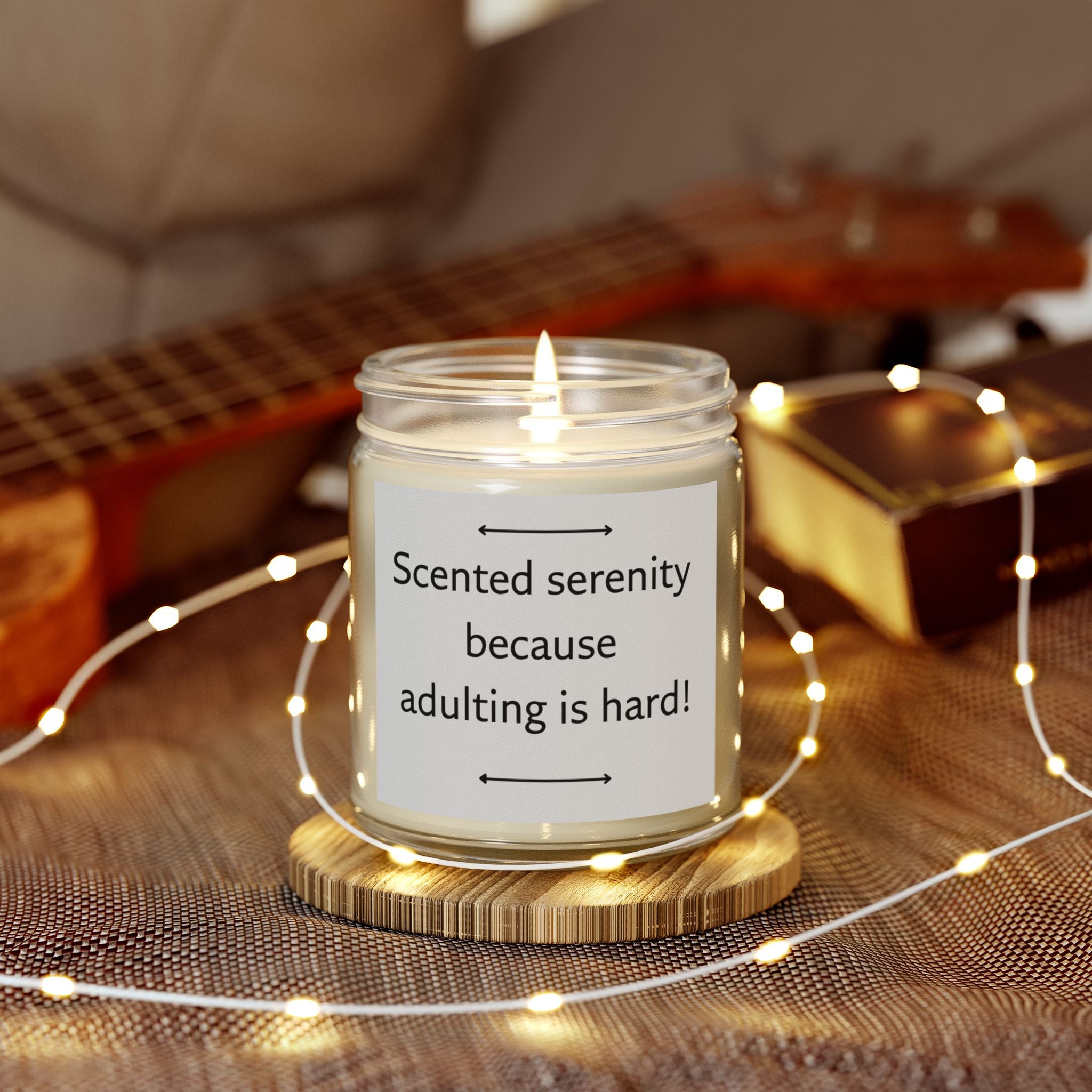 "Scented serenity because adulting is hard" candle (4oz, 9oz)