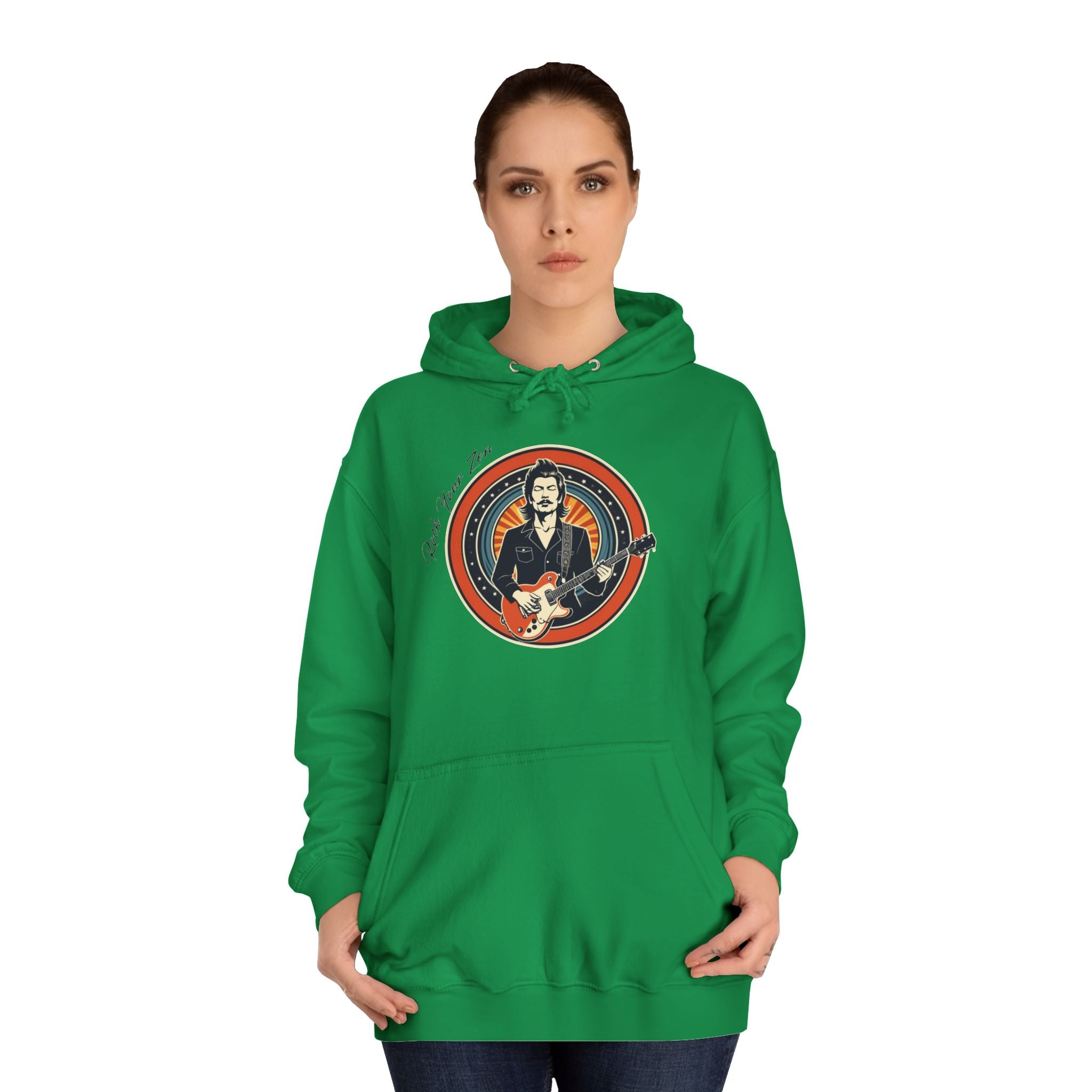 Rock Your Zen-Unisex College Hoodie - Music Lover's Fashion