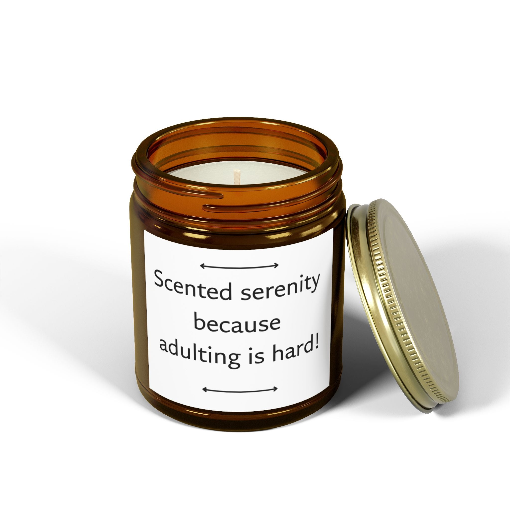 "Scented serenity because adulting is hard" candle (4oz, 9oz)