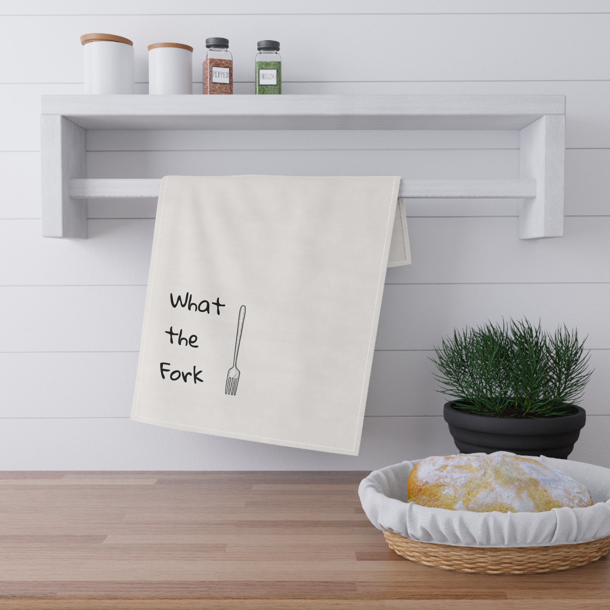 "What The Fork" Cotton Tea Towel