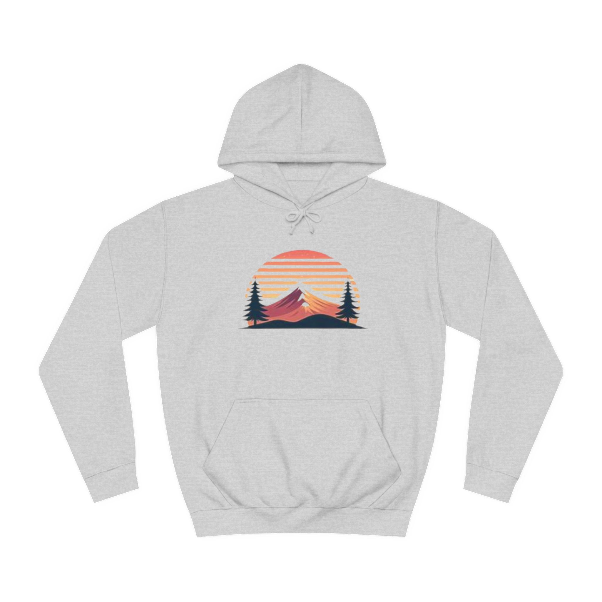 Vintage Mountain Sunset Unisex College Hoodie