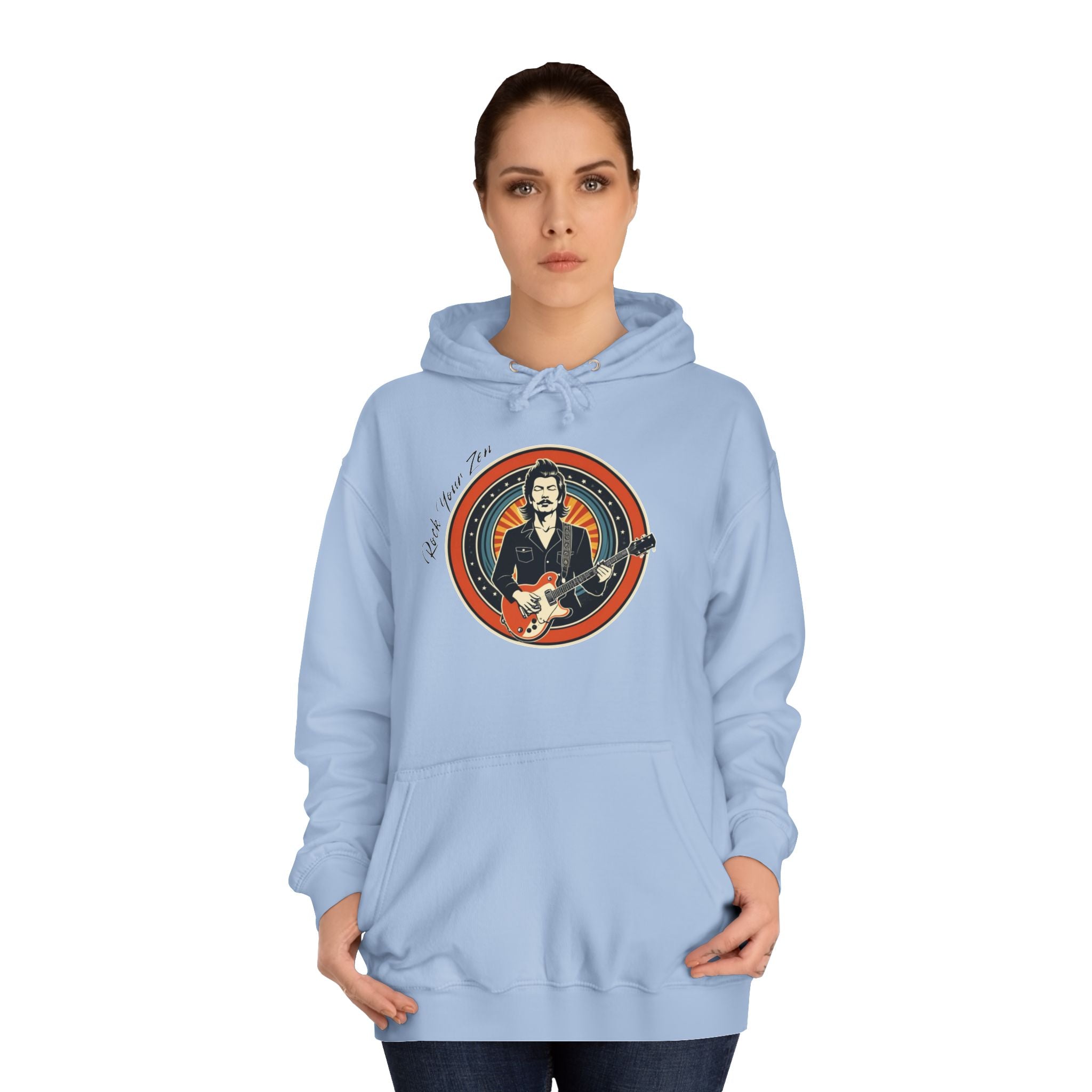 Rock Your Zen-Unisex College Hoodie - Music Lover's Fashion