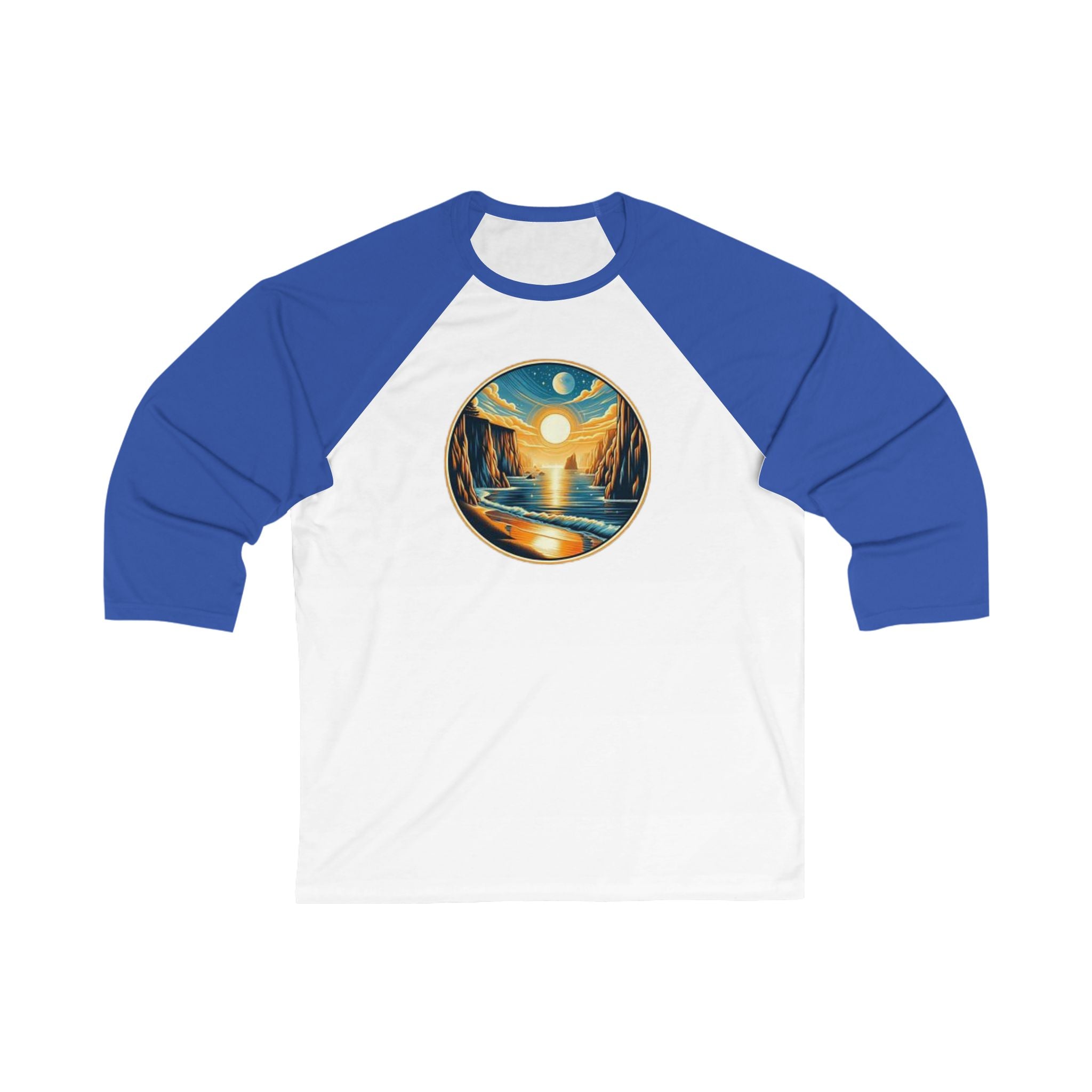 Golden Sunset Reflections Unisex 3/4 Sleeve Baseball Tee