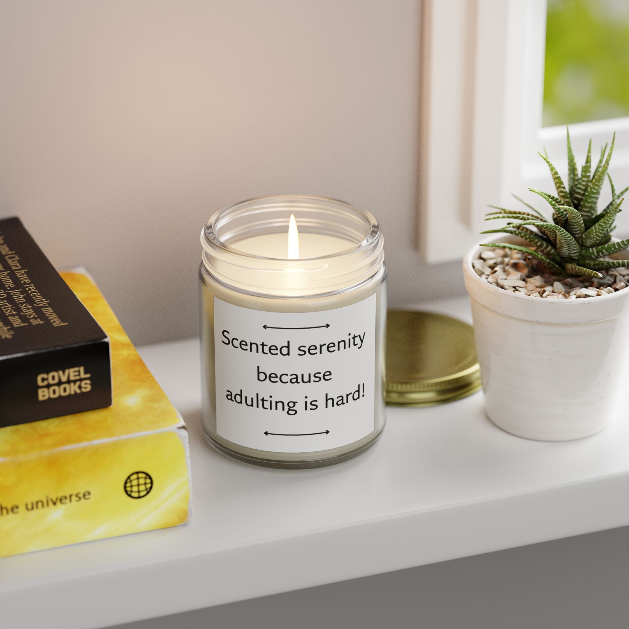 "Scented serenity because adulting is hard" candle (4oz, 9oz)