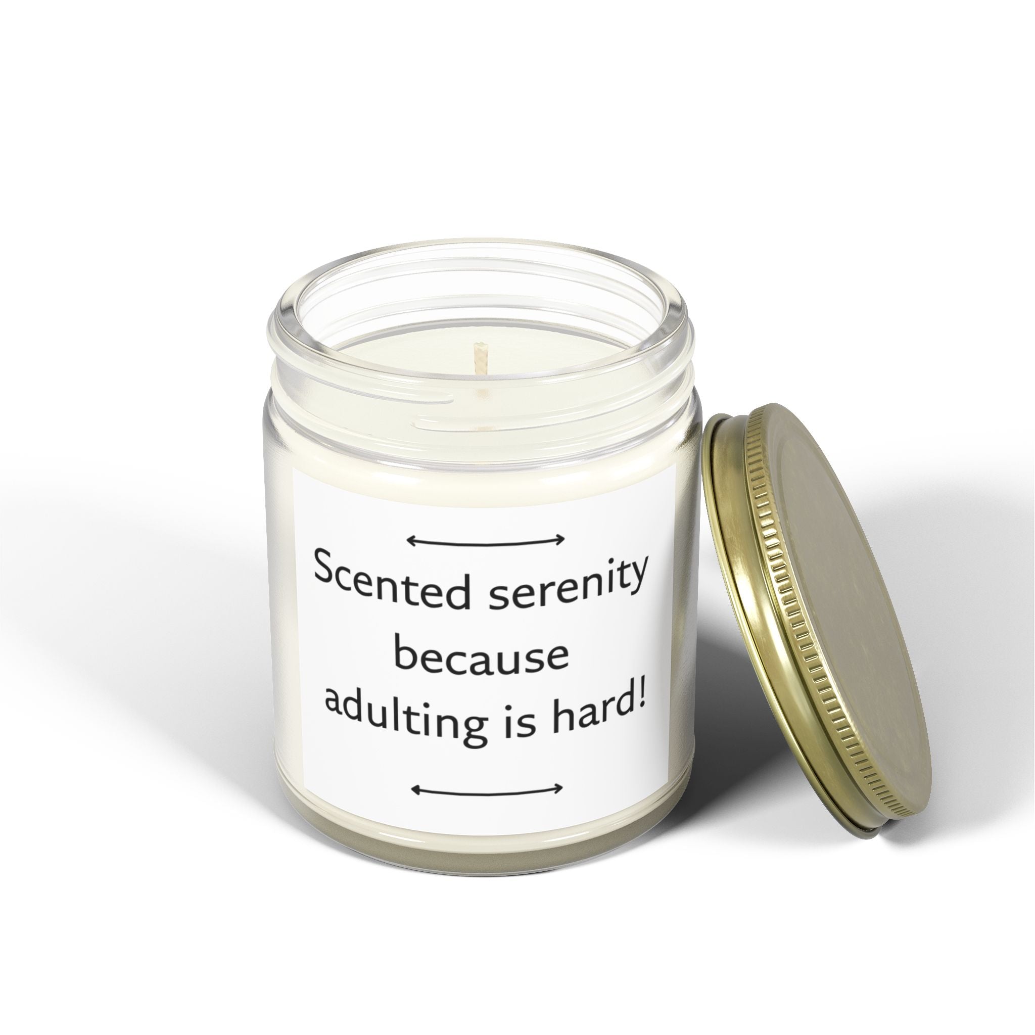 "Scented serenity because adulting is hard" candle (4oz, 9oz)